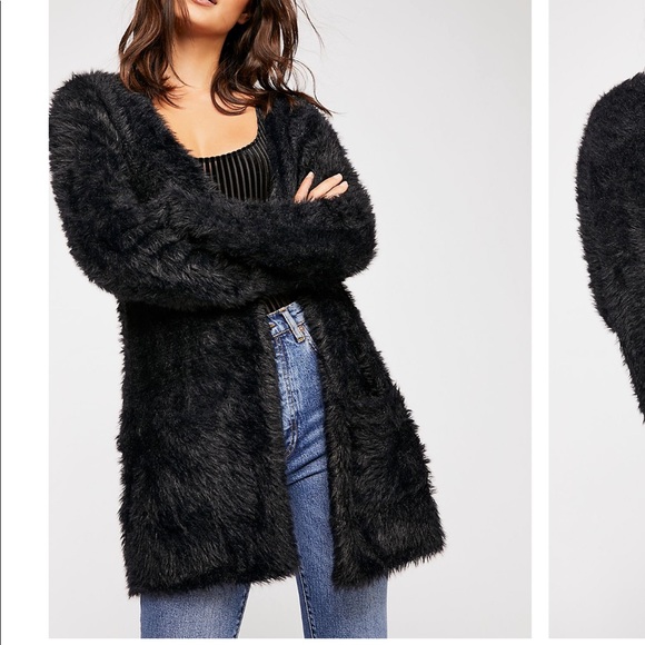Free People Sweaters - NWT Free People Faux Fur Cardigan